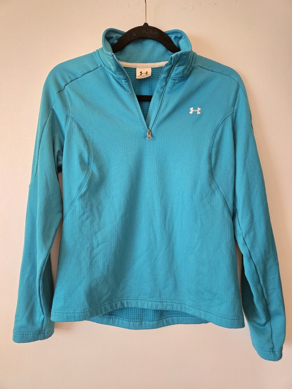 Under Armour Women's Teal Quarter-Zip Grided Fleece Lined Pullover